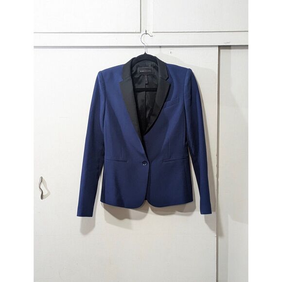 BCBGMaxAzria Jackets & Blazers - BCBGMaxAzria Kamryn Navy Black Tuxedo Blazer sz. XS